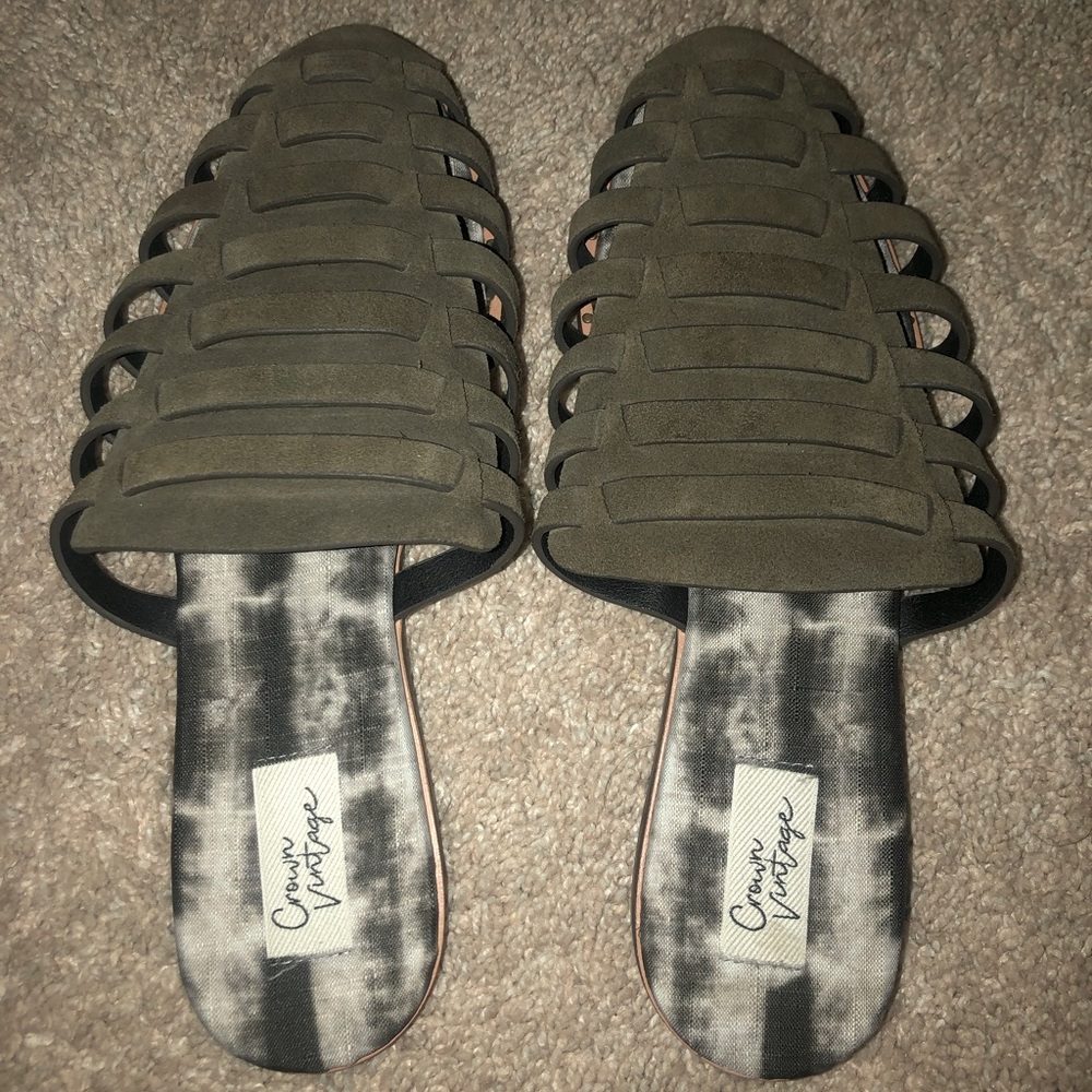 CROWN VINTAGE | Women’s 9 | MULE VAISHALI Slip On Shoes | Army Grn Suede | NBW
